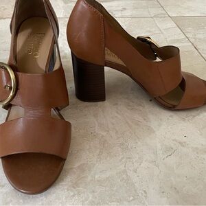 Franco Sarto Tan Block Heel Sandals